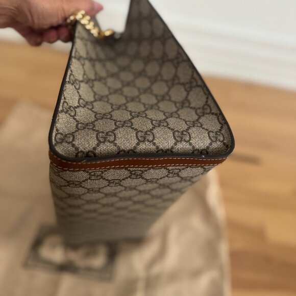 Gucci Brown GG Supreme Monogram Medium Padlock Tote - Picture 5 of 12